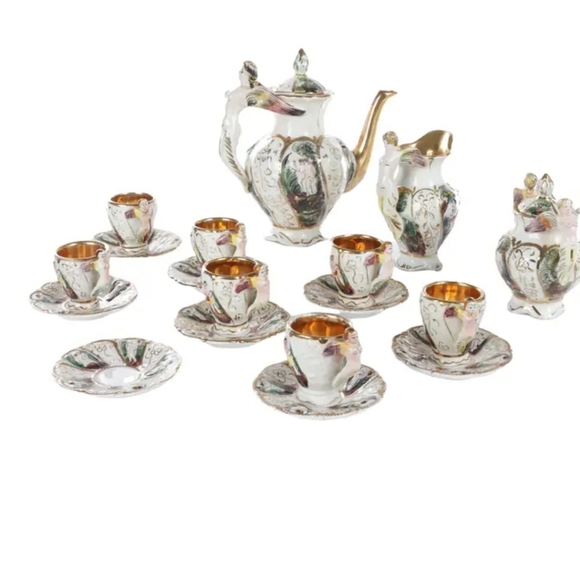 Vintage 1930s/40s porcelain Capodimonte coffee set .Made in Italy, Rare exquisit - Picture 17 of 17
